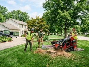 Tree stump removal Plymouth residential landscape - Tree Stump Removal Plymouth